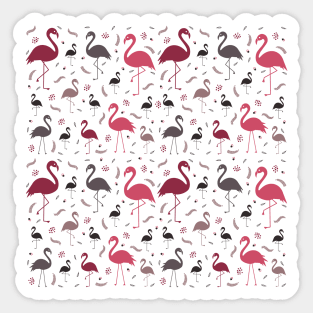 Flamingo Bird Pattern in Pastel Sticker